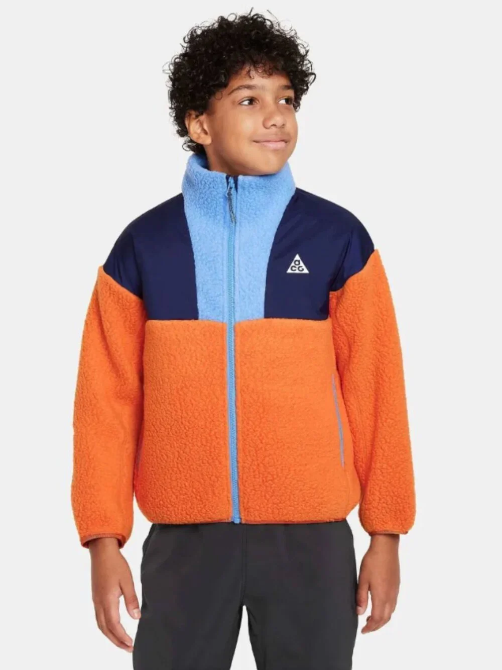 Nike ACG Kids Fleece Jacket Orange Navy Gorpcore Fall M